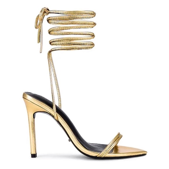 TONY BIANCO MILLIE GOLD FOIL HEELS SIZE 8 - Picture 3 of 11